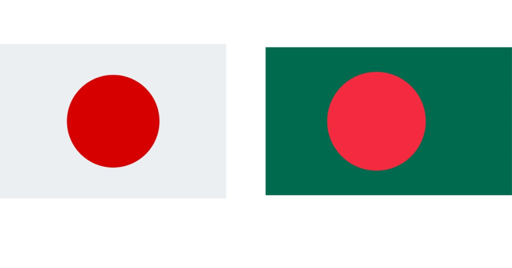 日本とバングラデシュの国旗の画像